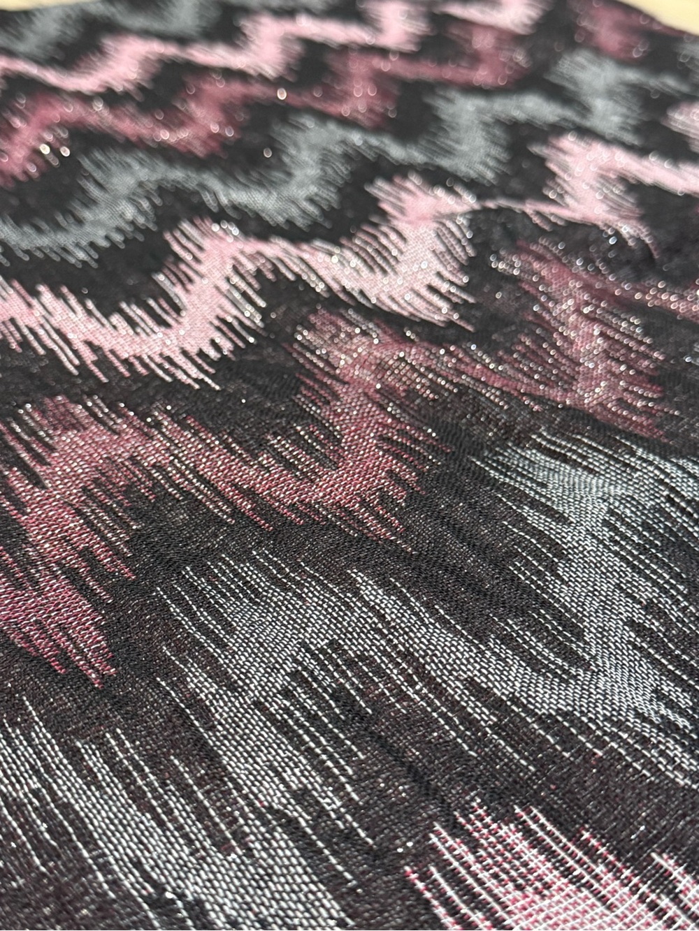 APT. 9 Metallic Chevron Infinity Scarf Wrap Pink Black Gray Shimmer - Picture 10 of 15
